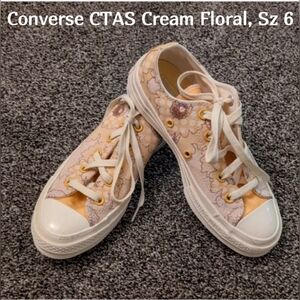 Converse CTAS Cream/Yellow Floral Sneakers